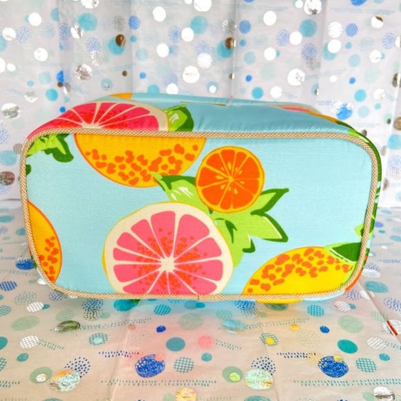 TRINA DOUBLE TRAIN CASE LOVELY SUMMER COLORS! - Picture 9 of 11
